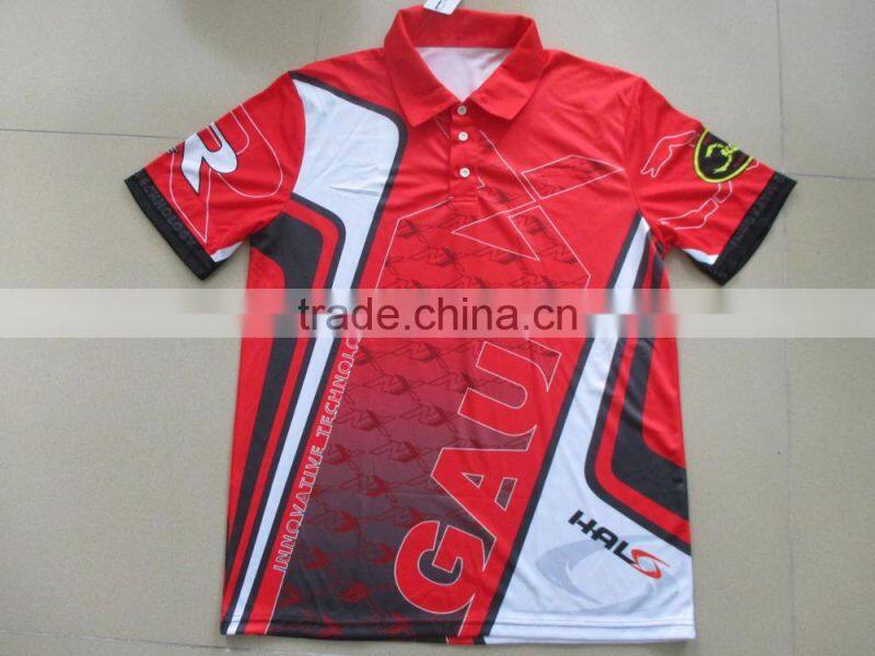Mens Polo Shirts Customized Logo, Sublimation Buttons/Short Zippers Shirts