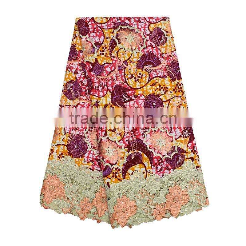 Bestway Hot Sale African Wax Prints Fabric BLW017-1 Peach Color 6 Yards