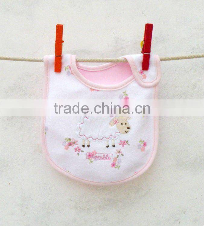 child clothes cute emobroidered waterproof baby bib