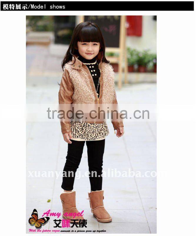 new fashion popular branded jackets girls leather coat for autumn season