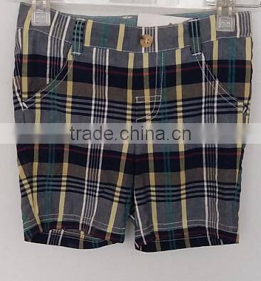 cool boys colors stipes yarn dyed cotton shorts for summer