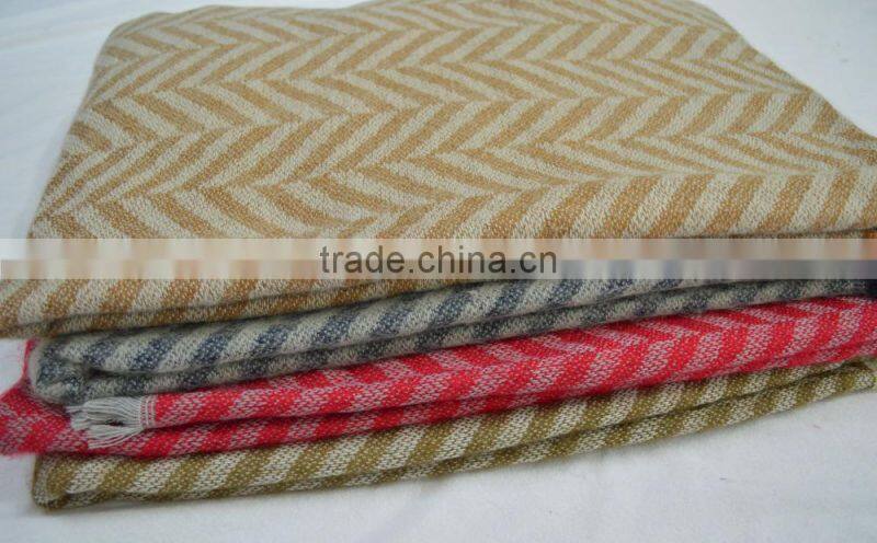 2017 hot popular lady soft cashmere 100%acrylic braided pashmina shawl