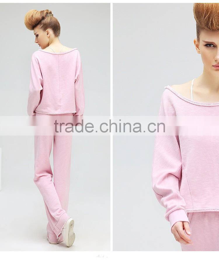 2016 fashion spring sets thin fleece/new sport loose bomber pull over fleece/big collar pink rose fleece