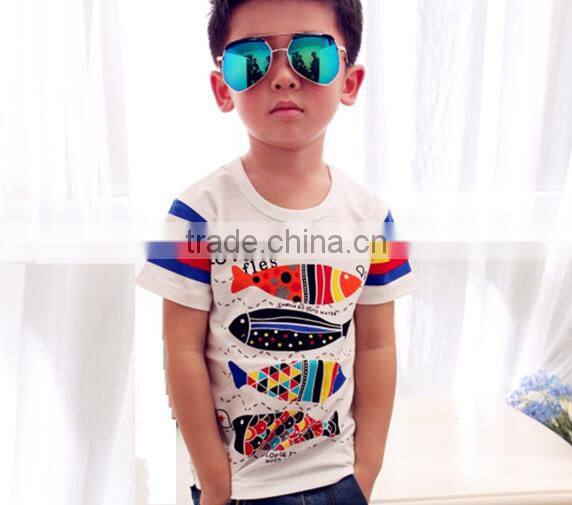 100% cotton printed short sleeve kid's t shirt o neck breathable child's t shirt