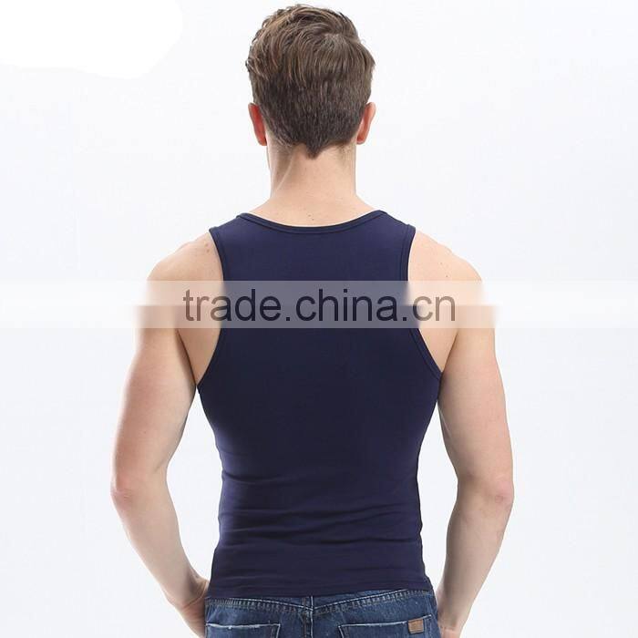Classic slim fit custom mens gym vest