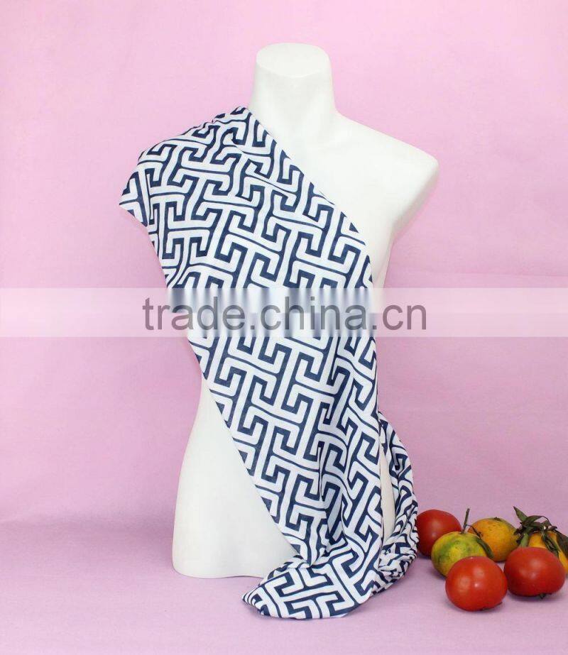 2017 fashion spring cotton greek key scarf women petti scarf