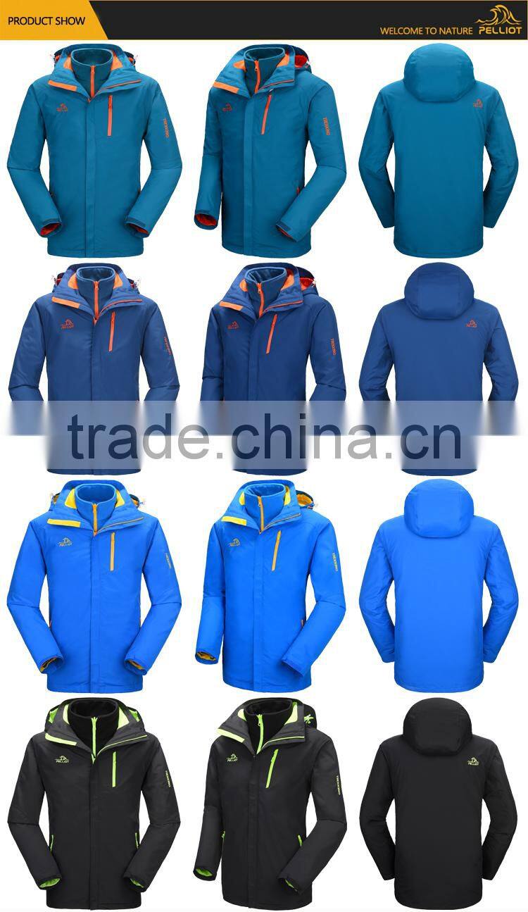 OEM popular style for men 3 in 1 waterproof outdoor jackets with hoodies
