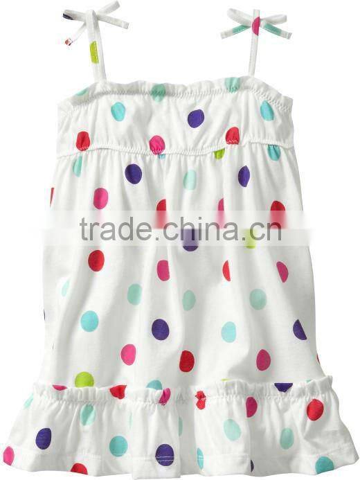 GIRLS ALLOVER PRINTED TANK TOP WITH RUFFLED LAYER