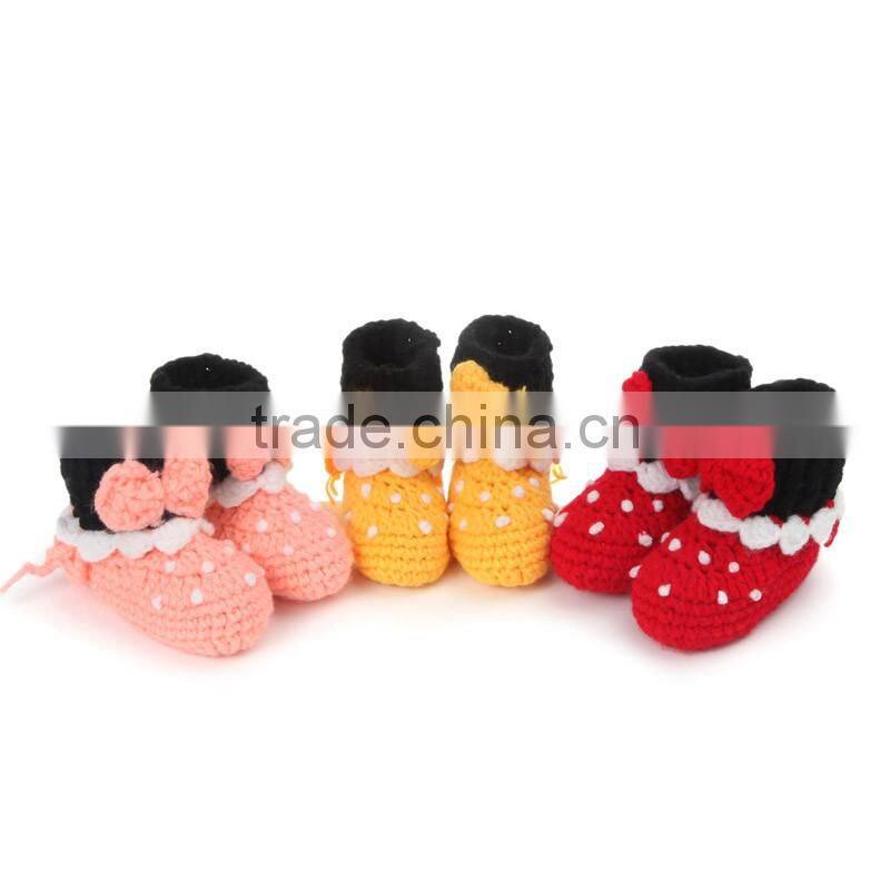 wholesale love baby crochet baby booties kids winter shoes with bow LBS20151223-35