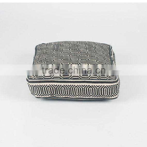 Navy Blue and Light Blue Geometric Square Dog Bed