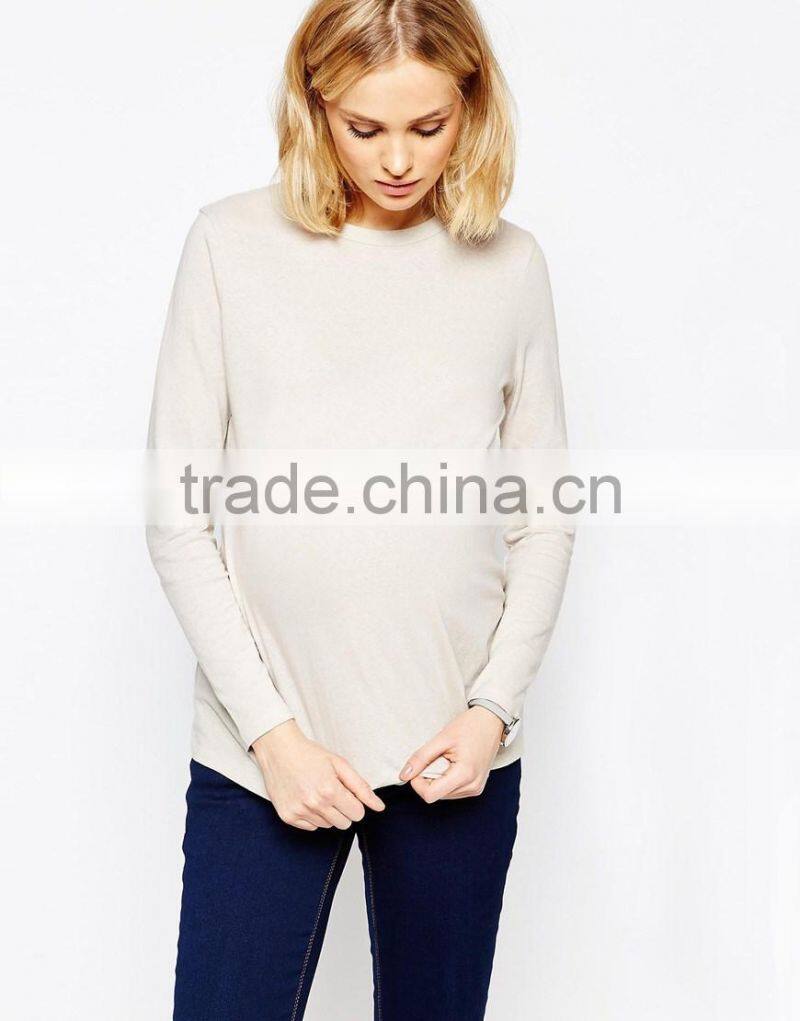 Regular fit comfortable long sleeve cotton fabric of maternity wear
