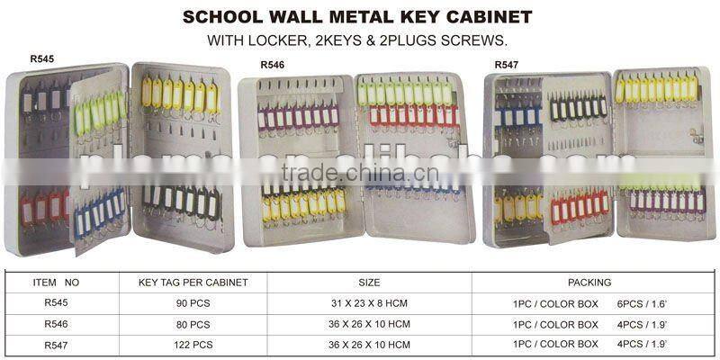 (R544) SCHOOL WALL METAL KEY CABINET