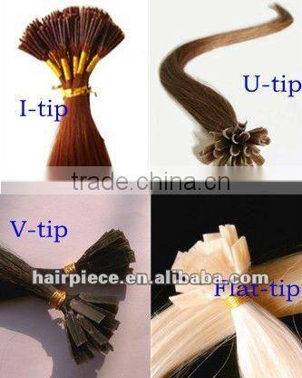 2015 Hot Selling Unprocessed Virgin Pre-bonded I-tip Hair Extension, Natural Black Straight Brazilian Remy Hair