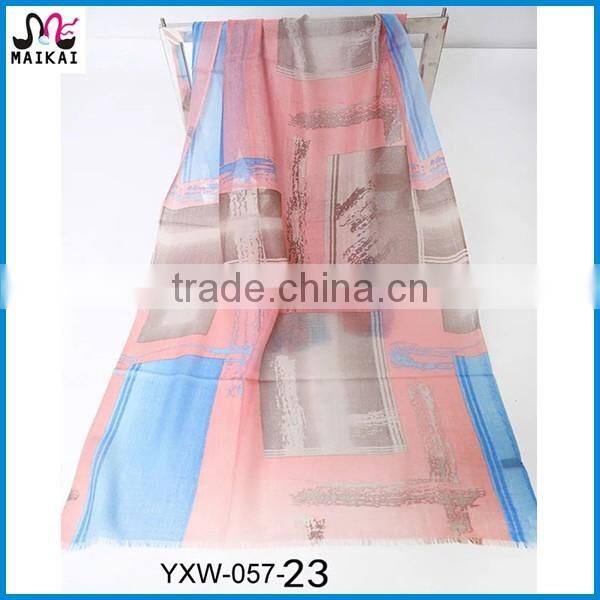 High quality screen printing wool scarf factory china