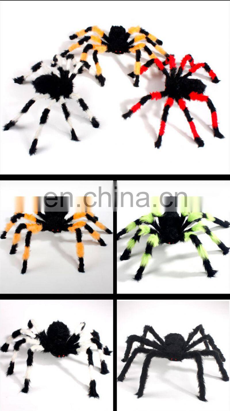 Wholesale Halloween toys novelty Prank toys black spider plush toys for sale MFJ-0028
