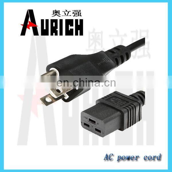 USA standard connector power cord UL 125v Standrad PVC Power Plug Cables With Supply Cord Schuko