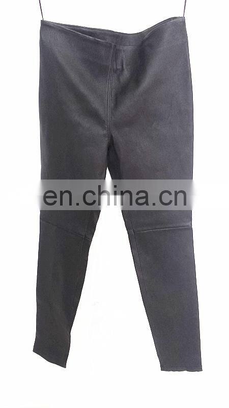 ladies fashion tight fitting stretch leaather pants