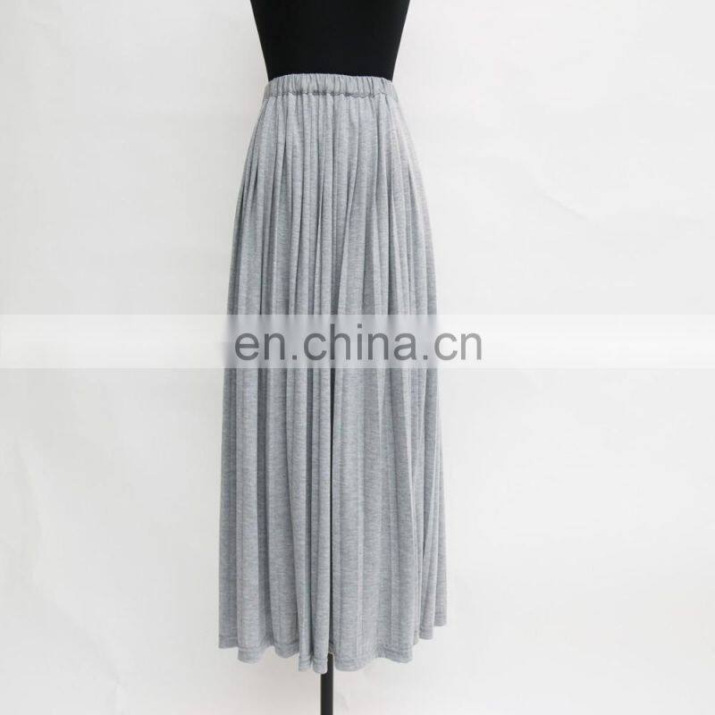 women hot sale casual long pleated knit maxi skirt