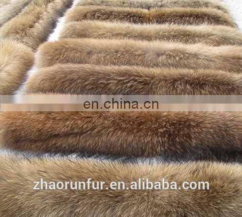 Real raccoon fur collar for garment wholesaler raccoon fur trim/piping