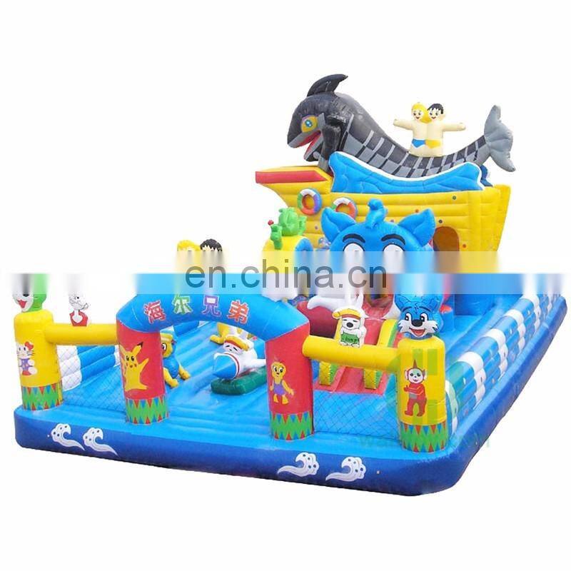 Attractave price! HI outdoor kids inflatable amusement park, commercial giant amusement jumping park