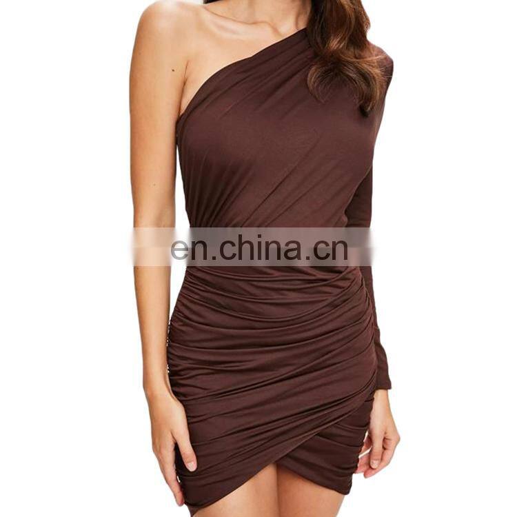 Fashiion New Design One Shoulder Evening Bandage Bodycon Women Party Dress