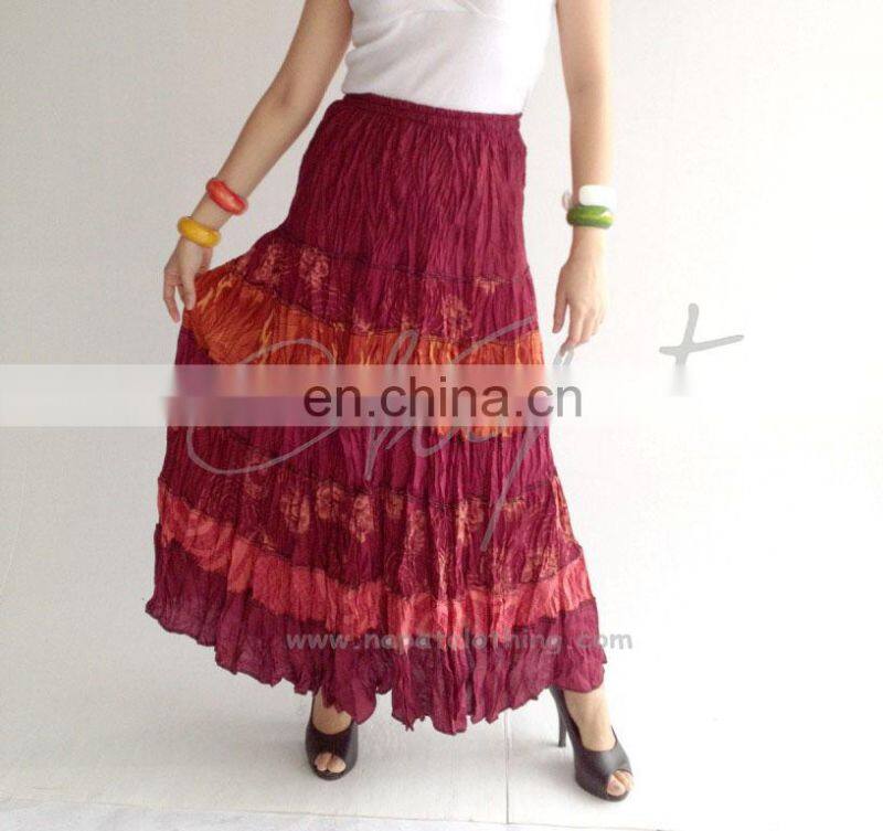 India Style Ladies Maxi Soft Cotton Hobo Hippie Gypsy woman Long Skirt