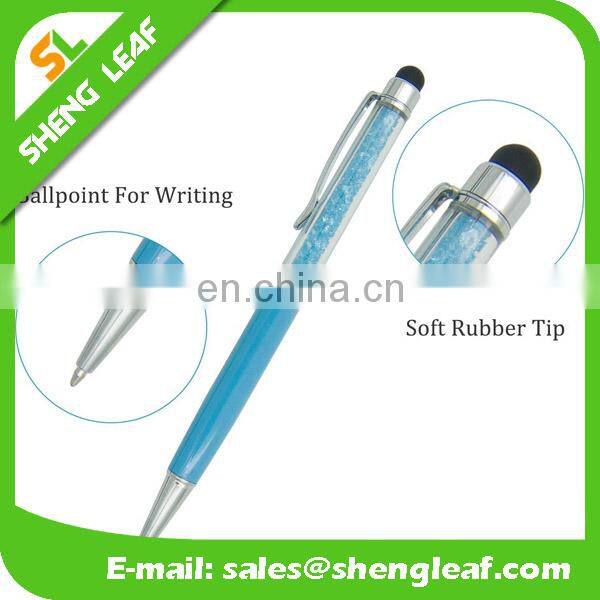Crystal stylus touch pen with white highlighterwith plastic