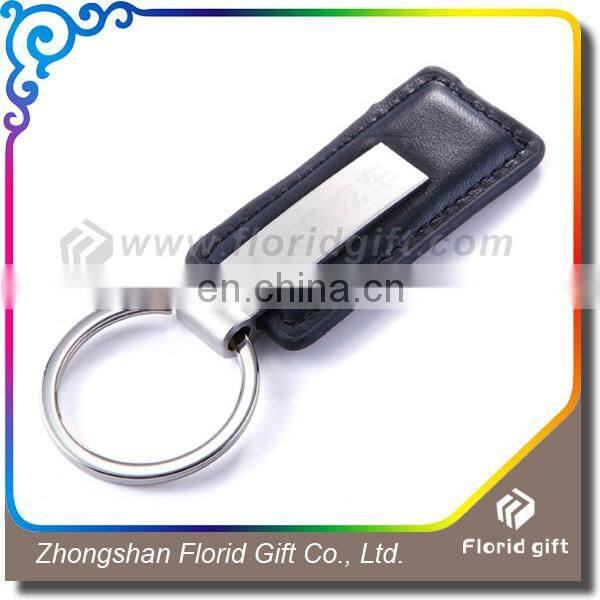 Wholesale cheap Custom Metal Leather Keychains Key Fob