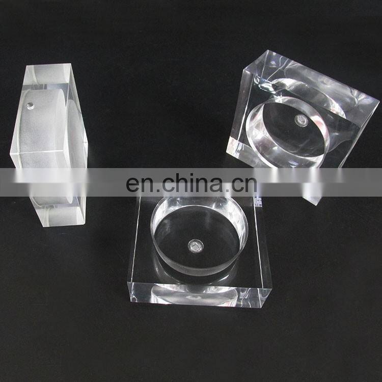 Custom Thick Large LED Dome Light Clear Acrylic Square Display base