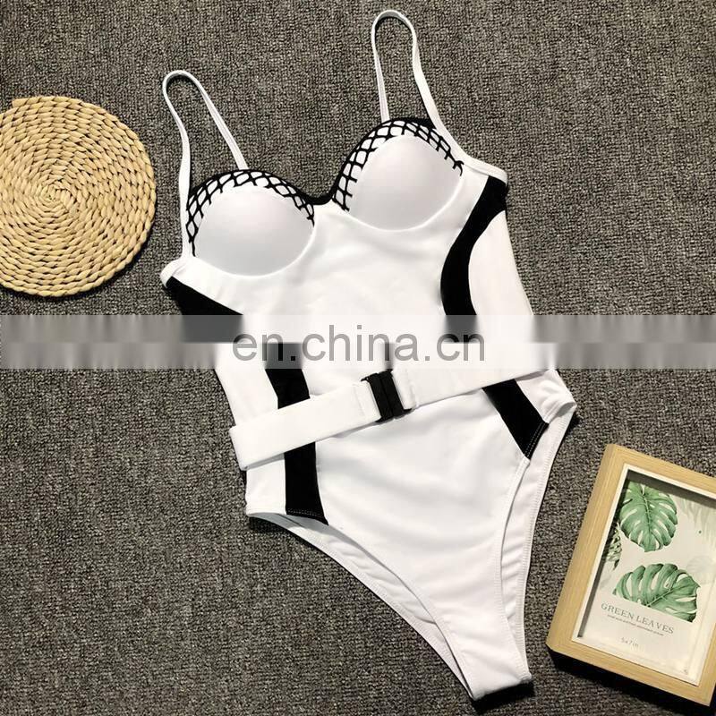 2019 Push up mesh bikinis mujer monokini string one-piece suits Sexy swimwear women swimsuit Summer beach wear swim suit