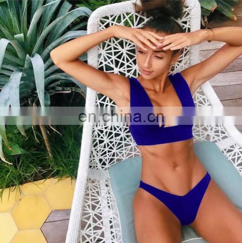 Underwire Push up Sexy Bikini Set Sexy Slim Brazilian Swimwear Female Bathing Suit Beachwear Solid Color