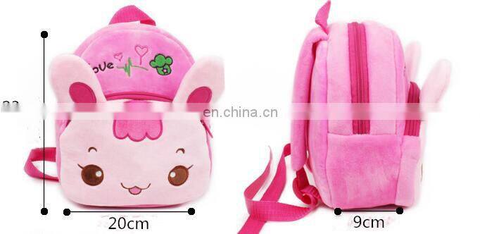 Baby Girl Pink Backpack Infant Cute Rabbit mini Backpacks for 1-2T plush soft gift