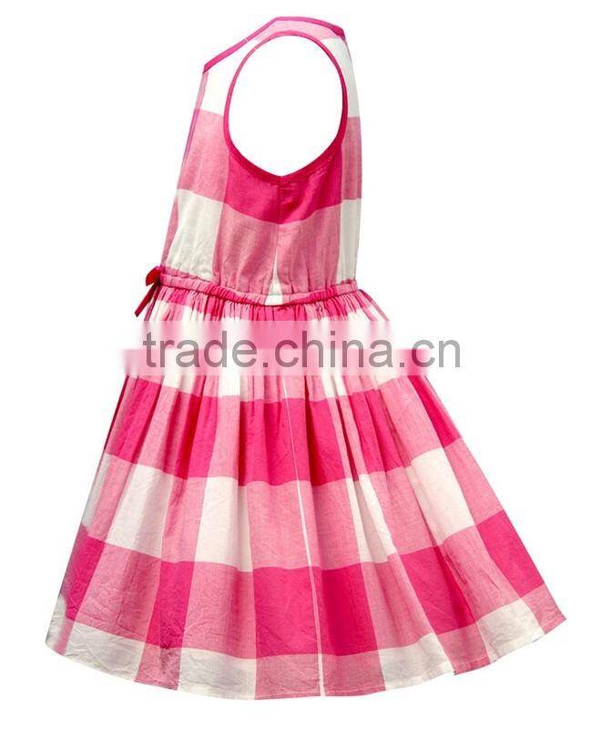 China wholesale dress online 2016 checkered fabric sleeveless dress