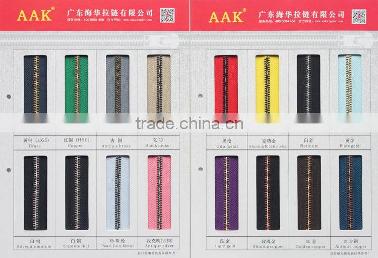 Zipper factory top selling 3# silver gold close end bag zipper