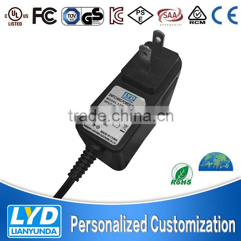 Factory Directly 6 Volt 1 Amp Switching Power supply for Emergency Light with UL DOE VI approval