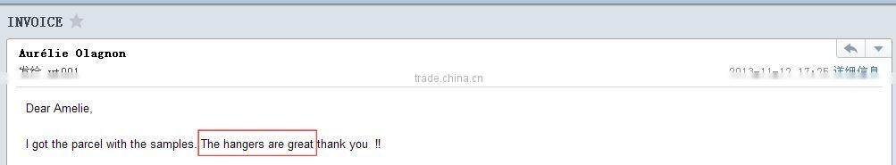 YT velvet clothes hanger velvet flocked hanger with metal logo