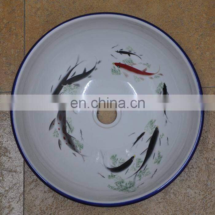 Jingdezhen hand washing washroom sink for table top