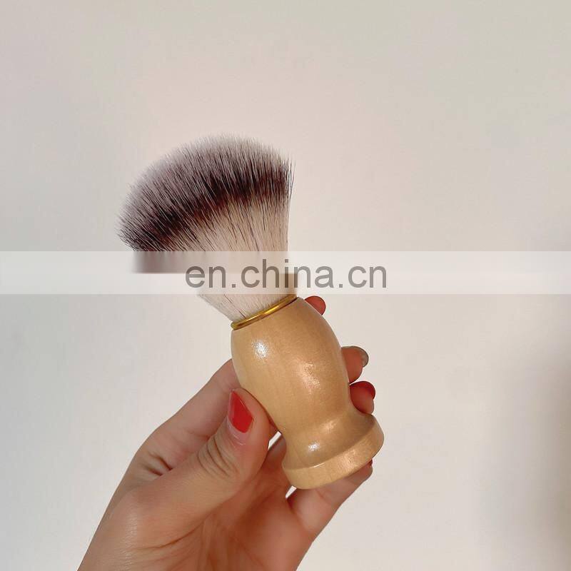 Wholesale Men Grooming Shave Shaving Brush Synthetic Hair Wooden Handle Shaving Brush Barber Brush Knots