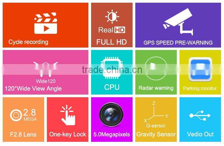 HD 1080P Car alarm system with Radar Detector with Car Camera With Radar Speed Alarm