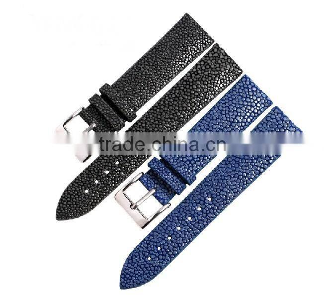 Wholesale Luxury Genuine Stingray skin Leather Unisex Watch Belt for Lady and Men