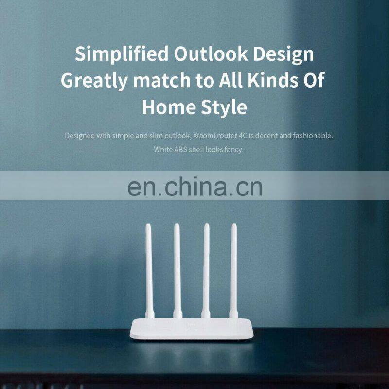 Original Mi WIFI Router 4C 64 RAM 300Mbps 2.4G 802.11 b/g/n 4 Antennas Band Wireless Routers WiFi Repeater APP Control