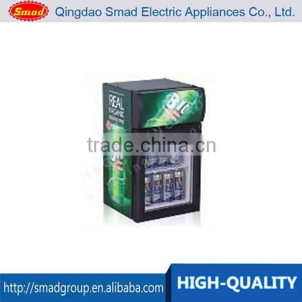 80L glass door mini fridge, mini refrigerators showcase with lamp