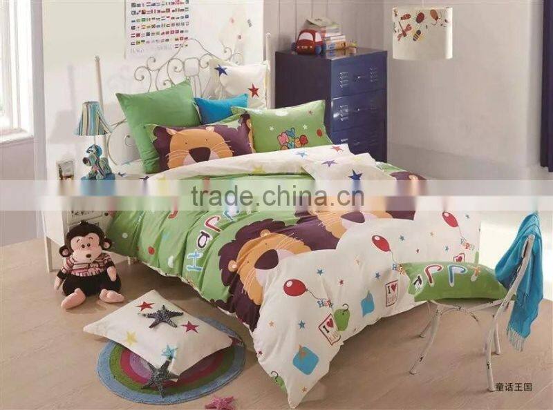 Lovely naive animal printed children bed sets
