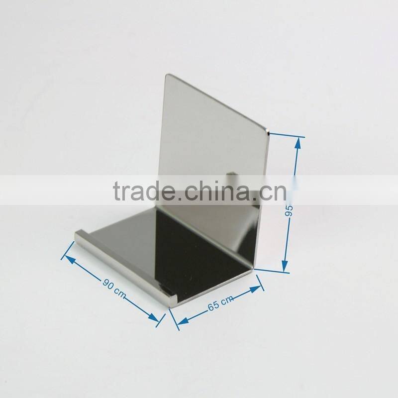 Polished Silver Metal Purse Display L Stand Metal Wallet Display stand