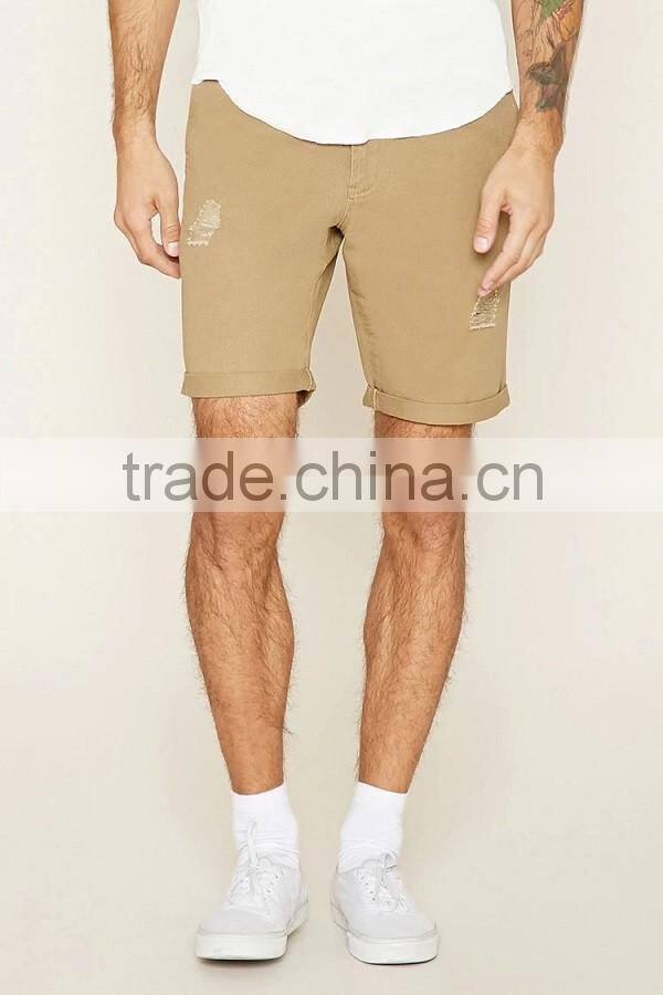 High quality men khaki chino shorts fitness shorts