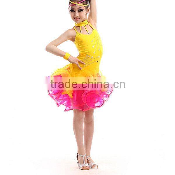 Good Luxury kids professional american competition latin dance costume latin dance cha cha cha dress
