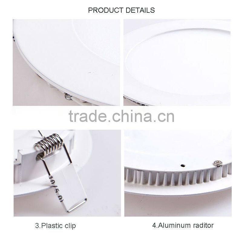 15W recessed mounting dimmable round panel ceiling light