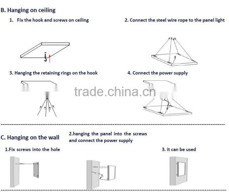 High quality 295 x 1195 x 9mm 36W Oblong LED Panel Light