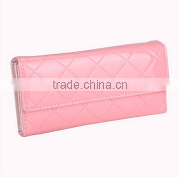 Fashion bright pu lady long wallet
