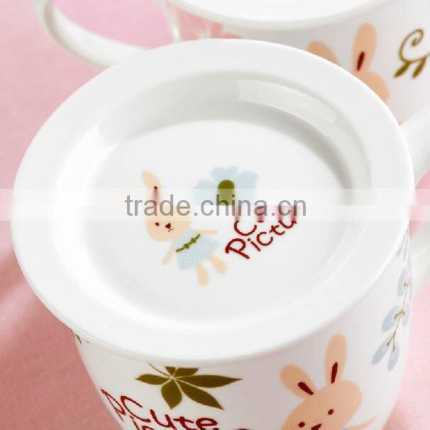 cartoon character mug , ceramic mug with decal, mugs cups with lid